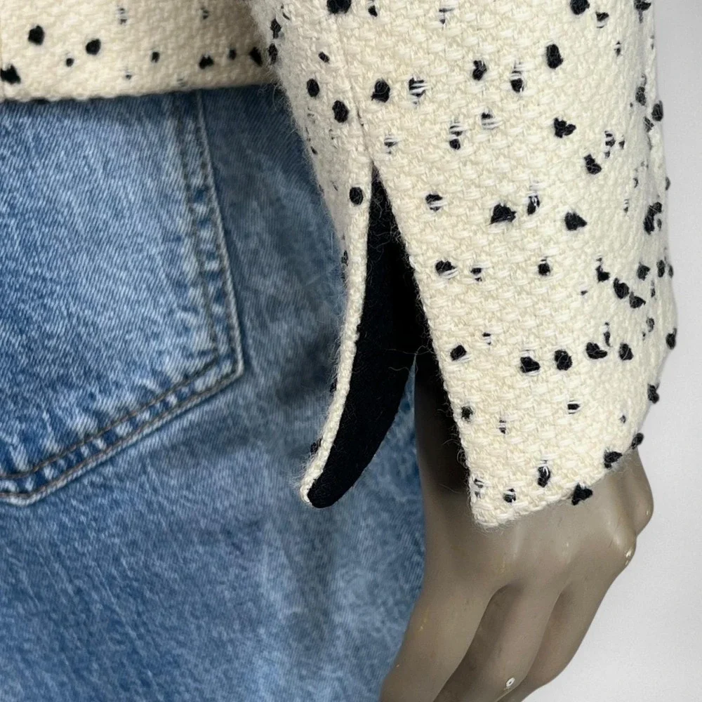 Vintage ALBERT NIPON Speckled Black‎ and White Blazer 12